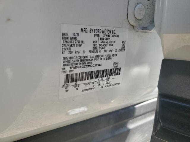 2021 Ford Explorer St VIN: 1FM5K8GCXMGC37344 Lot: 62563754