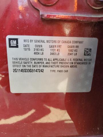 2016 CHEVROLET IMPALA LTZ - 2G1145S33G9147242