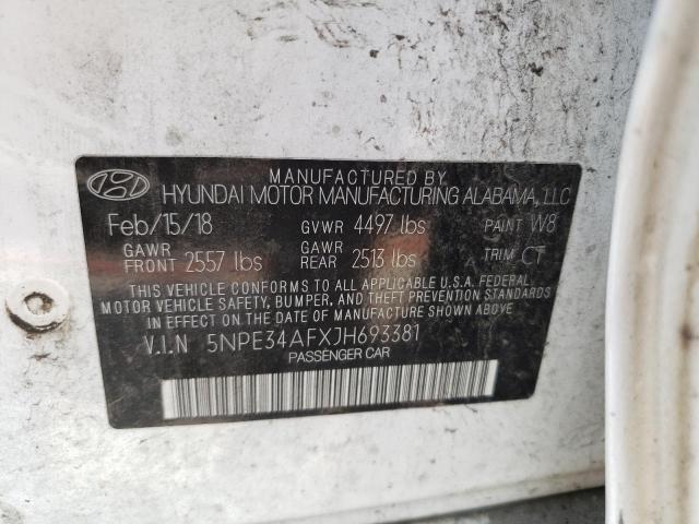 2018 HYUNDAI SONATA SPO - 5NPE34AFXJH693381