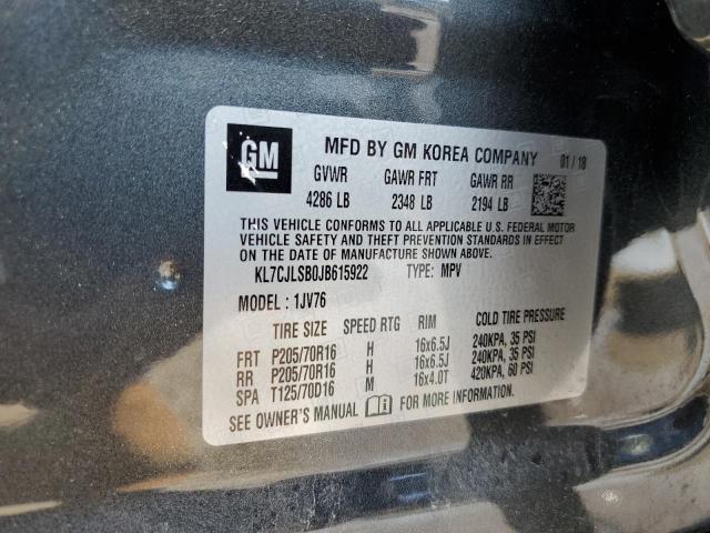 2018 Chevrolet Trax 1Lt VIN: KL7CJLSB0JB615922 Lot: 63299244