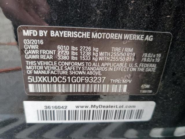 VIN 5UXKU0C51G0F93237 2016 BMW X6, Sdrive35I no.14