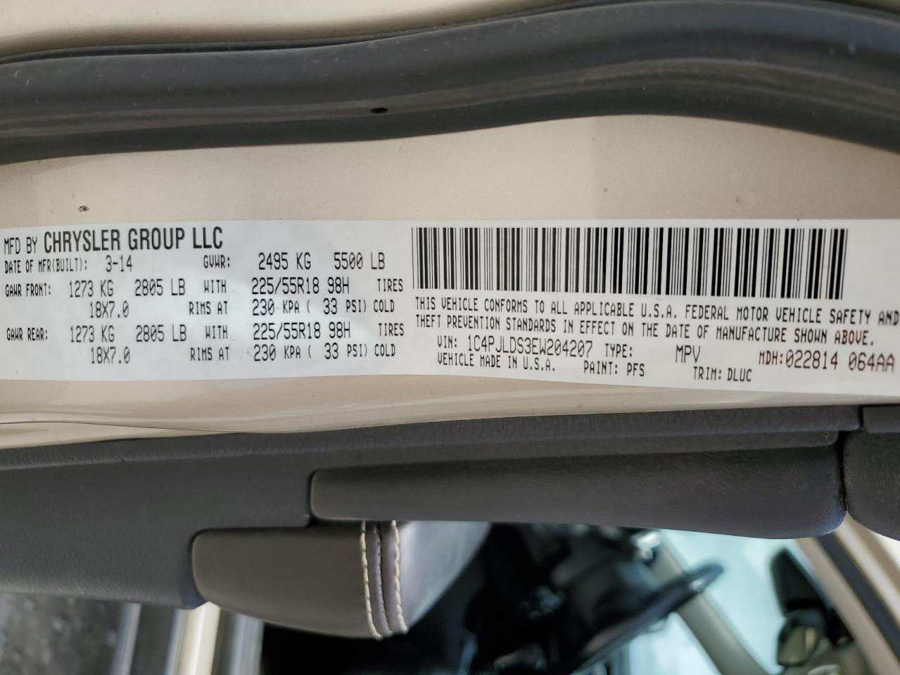 1C4PJLDS3EW204207 2014 Jeep Cherokee Limited