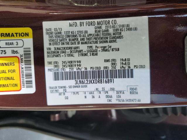 VIN 3LN6L2JKXDR816891 2013 Lincoln MKZ no.13