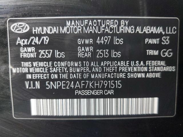 2019 Hyundai Sonata Se VIN: 5NPE24AF7KH791515 Lot: 61753884