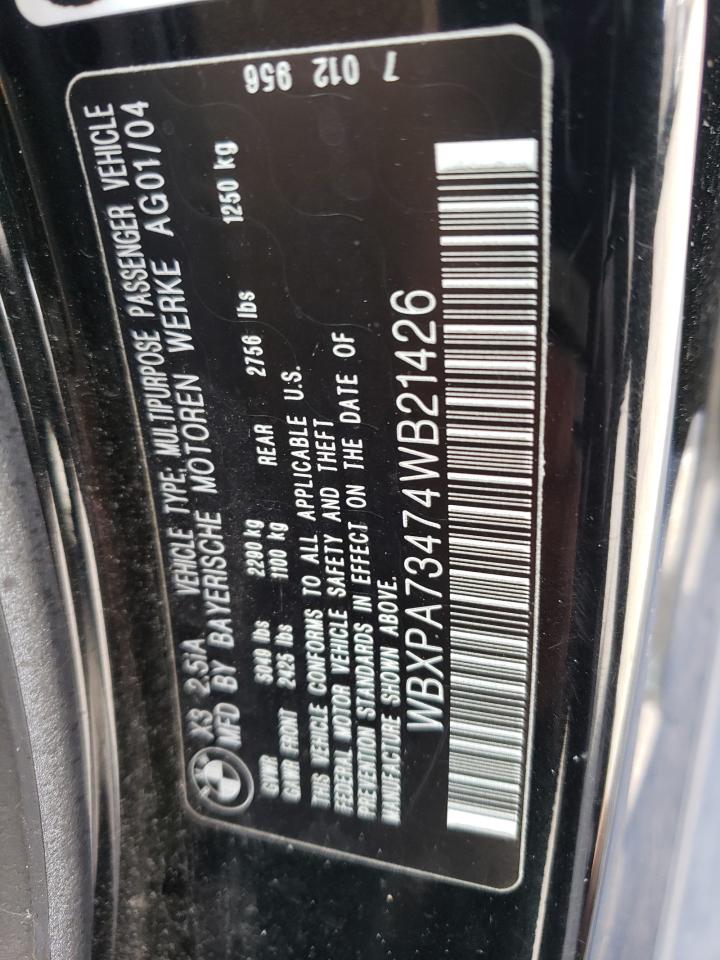 WBXPA73474WB21426 2004 BMW X3 2.5I