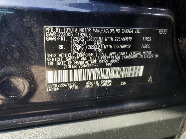 2021 TOYOTA RAV4 XSE 2T3E6RFV6MW003577  62998134