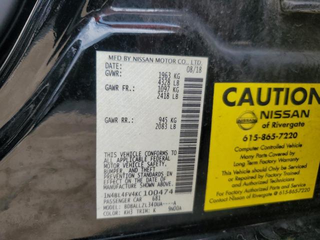 1N4BL4FV4KC100474 2019 NISSAN ALTIMA - Image 13