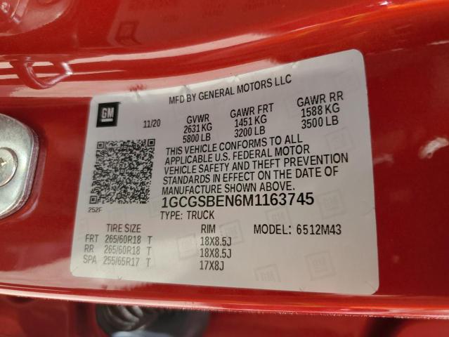 2021 CHEVROLET COLORADO - 1GCGSBEN6M1163745
