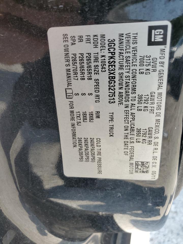 3GCPKSE3XBG327513 2011 Chevrolet Silverado K1500 Lt