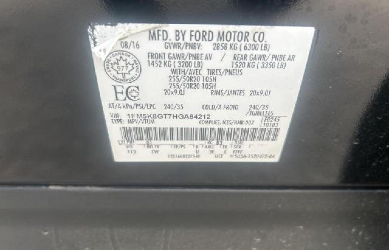 1FM5K8GT7HGA64212 FORD EXPLORER 2017