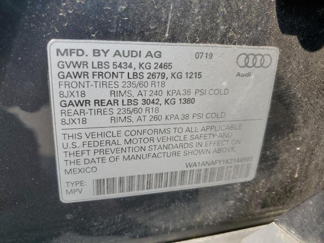 2019 Audi Q5 Premium VIN: WA1ANAFY1K2144585 Lot: 62689504