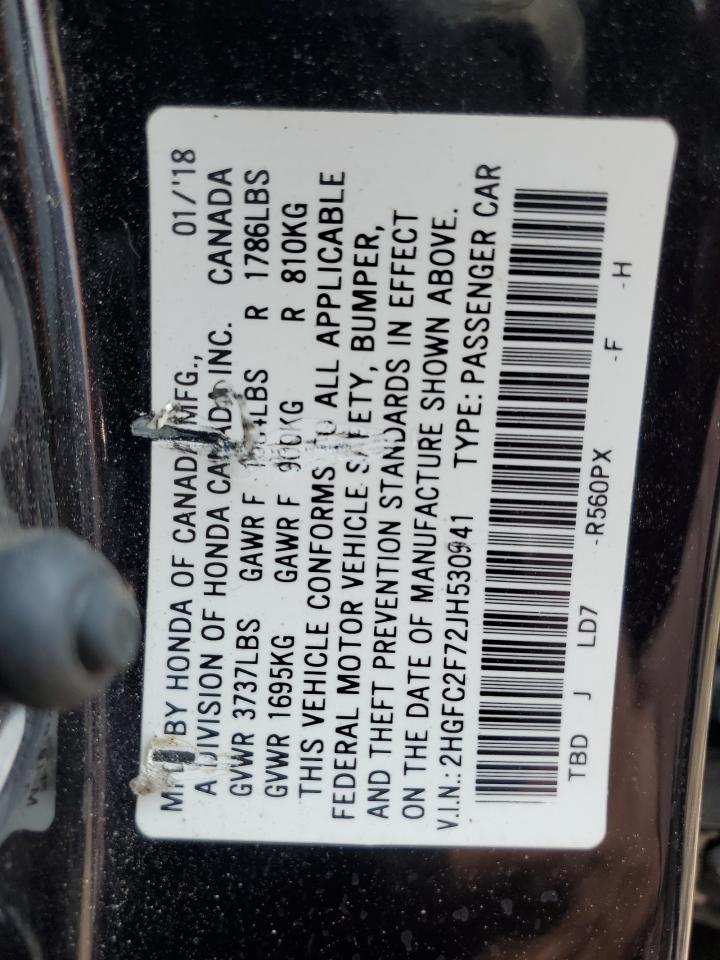 2HGFC2F72JH530941 HONDA CIVIC 2018