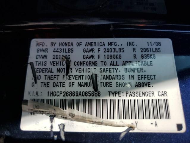 2009 HONDA ACCORD EXL 1HGCP26869A065686  64886854