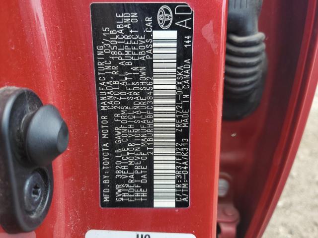 2015 TOYOTA COROLLA L - 2T1BURHE8FC384562