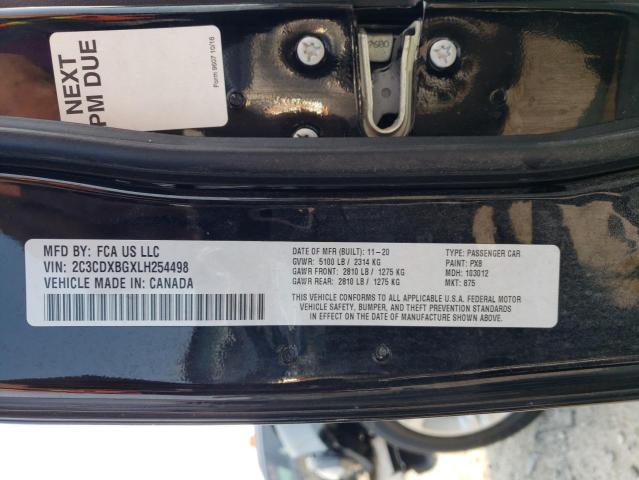 VIN 2C3CDXBGXLH254498 2020 Dodge Charger, Sxt no.13