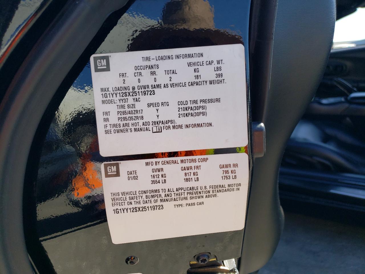 1G1YY12SX25119723 2002 Chevrolet Corvette Z06