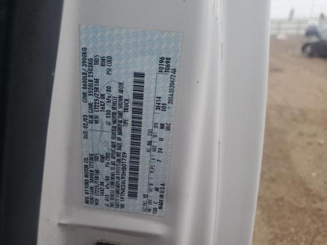 2003 Ford Econoline E250 Van VIN: 1FTNE24L93HB01759 Lot: 61418754