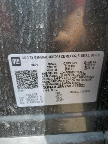 2021 CHEVROLET EQUINOX LT - 3GNAXUEV7ML378621