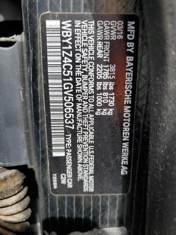 2016 BMW I3 REX - WBY1Z4C51GV506537