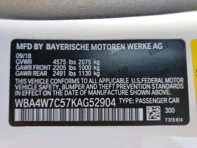 VIN WBA4W7C57KAG52904 2019 BMW 4 Series, 440I no.12