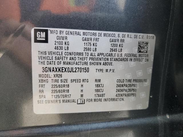 2018 CHEVROLET EQUINOX LT - 3GNAXKEX0JL270150