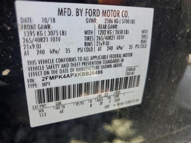 2019 FORD EDGE ST - 2FMPK4APXKBB26486