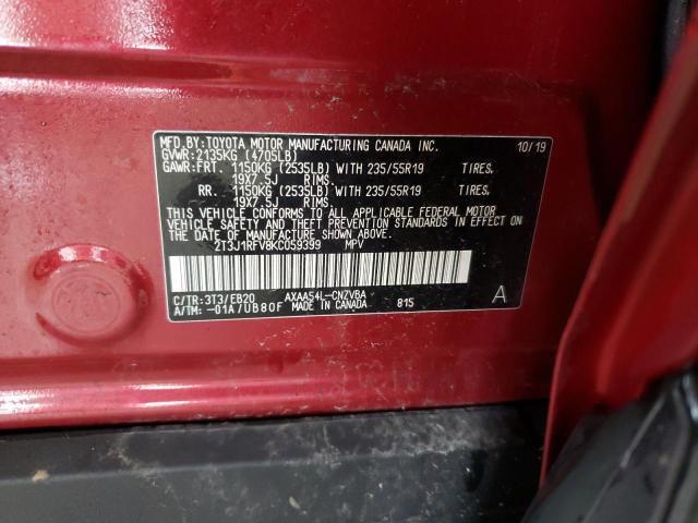 2019 Toyota Rav4 Adventure VIN: 2T3J1RFV8KC059399 Lot: 62727714