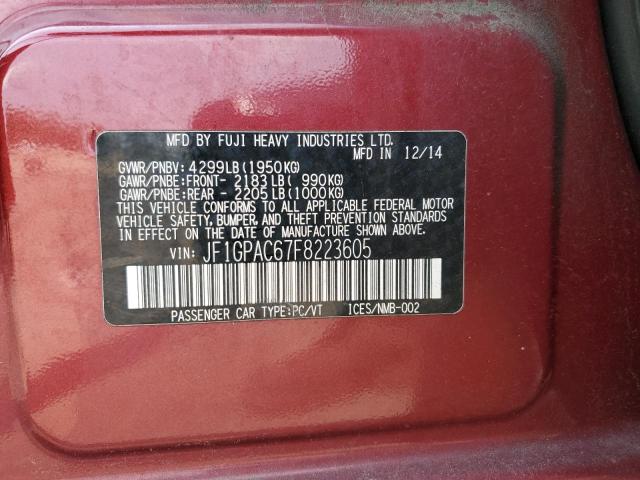 2015 SUBARU IMPREZA JF1GPAC67F8223605