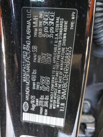 5NMJBCDE4RH308825 Hyundai Tucson SEL 13