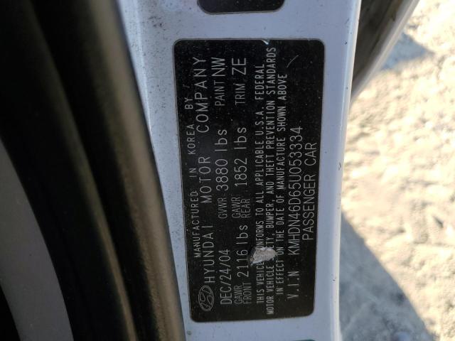 2005 Hyundai Elantra Gls VIN: KMHDN46D65U053334 Lot: 61330204