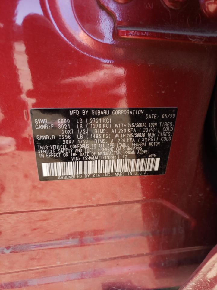 4S4WMALD1N3441172 2022 Subaru Ascent Limited