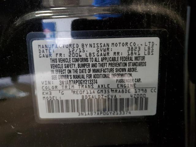 2016 Nissan Sentra S VIN: 3N1AB7AP0GY213374 Lot: 61431814