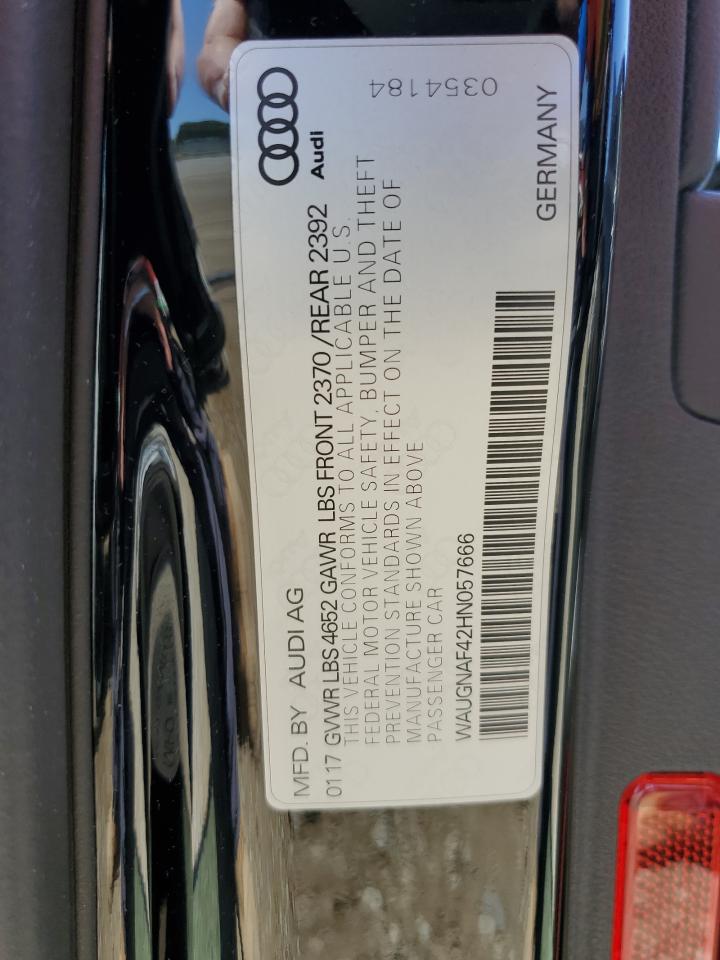 WAUGNAF42HN057666 2017 Audi A4 Premium