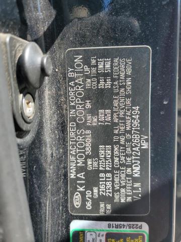 2011 Kia Soul + VIN: KNDJT2A26B7196494 Lot: 61955224