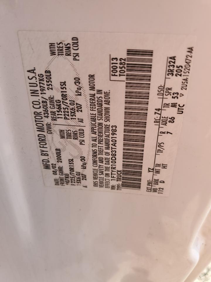 1FTYR10D83TA01983 2003 Ford Ranger