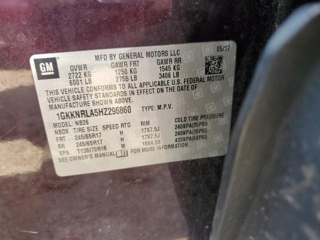 2017 GMC Acadia Sle VIN: 1GKKNRLA5HZ296860 Lot: 62239074