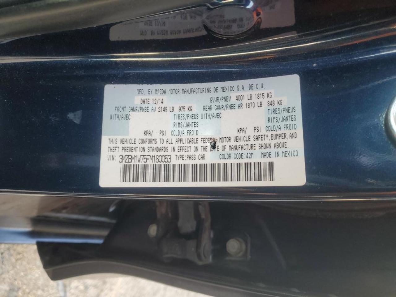 3MZBM1W75FM180053 2015 Mazda 3 Grand Touring