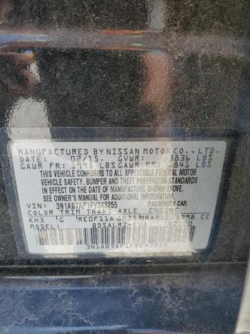 2015 Nissan Sentra S VIN: 3N1AB7AP1FY243255 Lot: 61190304