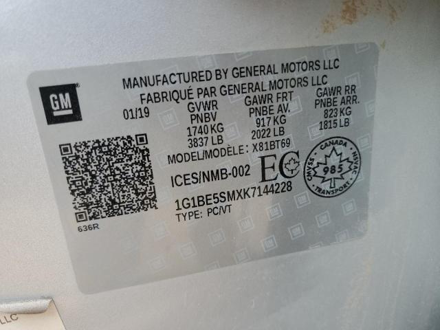 2019 CHEVROLET CRUZE LT - 1G1BE5SMXK7144228