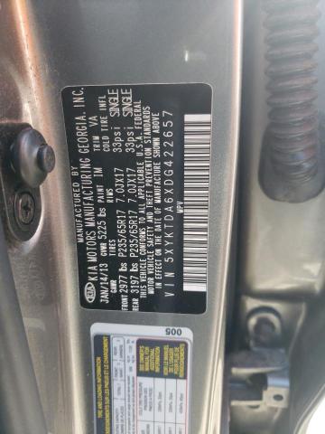 2013 Kia Sorento Lx VIN: 5XYKTDA6XDG422657 Lot: 61946504