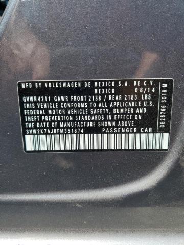 2015 VOLKSWAGEN JETTA BASE - 3VW2K7AJ8FM351874