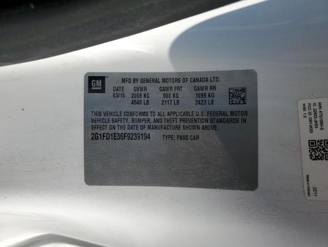 2015 CHEVROLET CAMARO LT - 2G1FD1E36F9239194