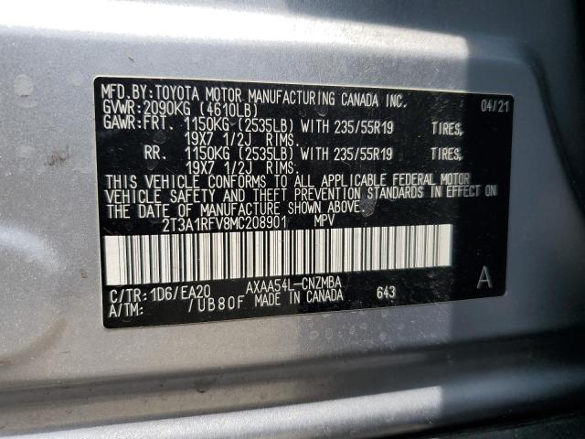 2021 Toyota Rav4 Xle Premium VIN: 2T3A1RFV8MC208901 Lot: 62482434