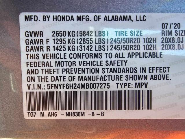 2021 Honda Pilot Se VIN: 5FNYF6H24MB007275 Lot: 61965554