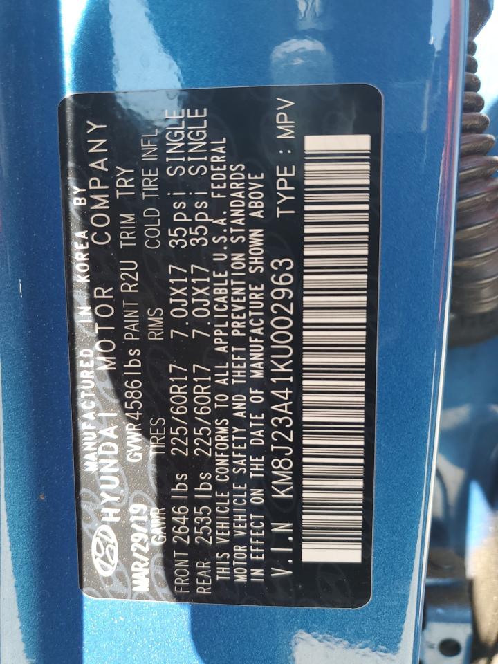 KM8J23A41KU002963 2019 Hyundai Tucson Se