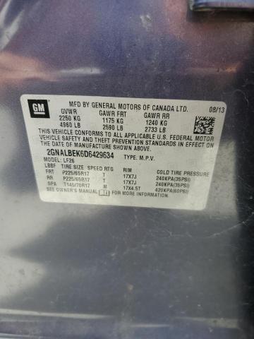 2013 Chevrolet Equinox Ls VIN: 2GNALBEK6D6429634 Lot: 61452214