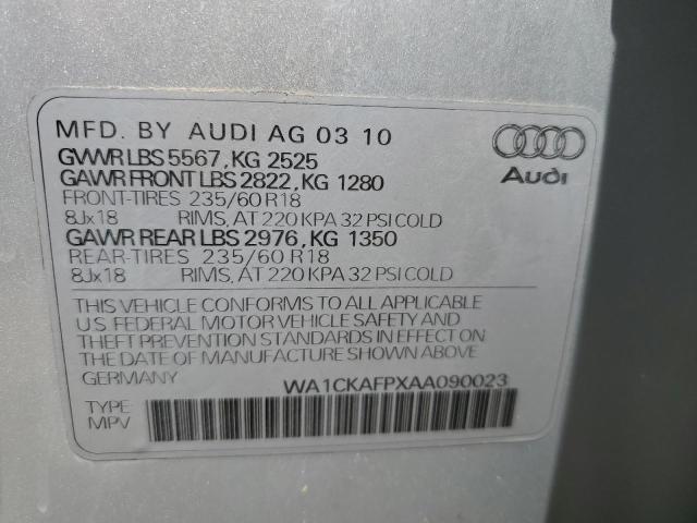 2010 Audi Q5 Premium VIN: WA1CKAFPXAA090023 Lot: 61353734