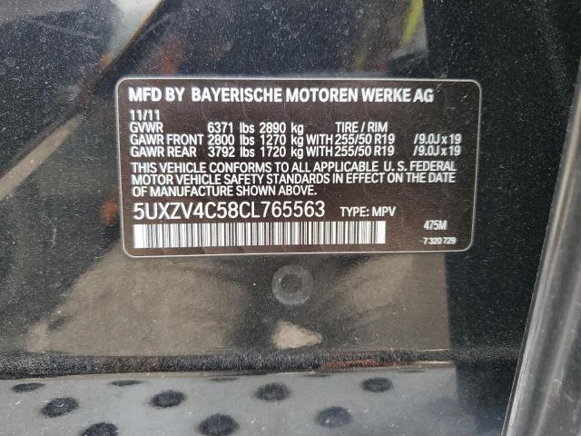 2012 BMW X5 xDrive35I VIN: 5UXZV4C58CL765563 Lot: 60424124