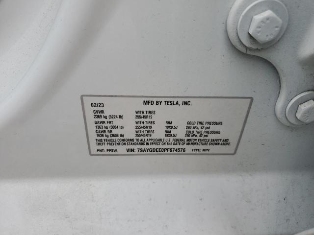 2023 TESLA MODEL Y - 7SAYGDEE0PF674576