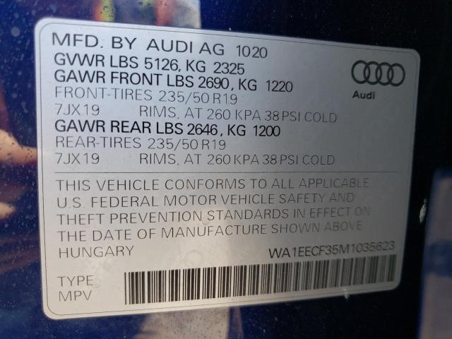 2021 Audi Q3 Premium Plus S Line 45 VIN: WA1EECF35M1035623 Lot: 62594424